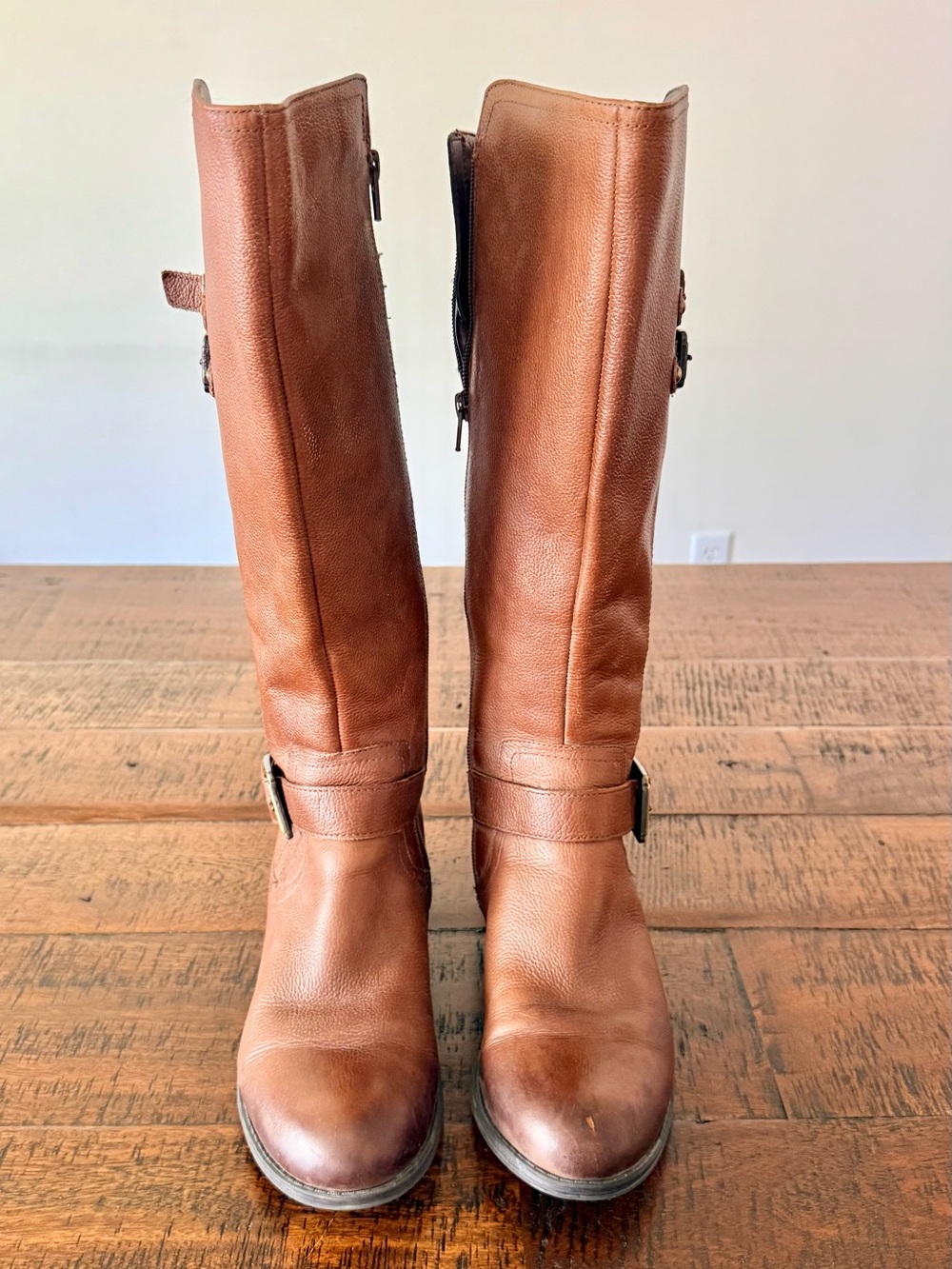 Naturalizer Tall Leather Over-the-Knee Boots - Cognac Brown SZ.9.5